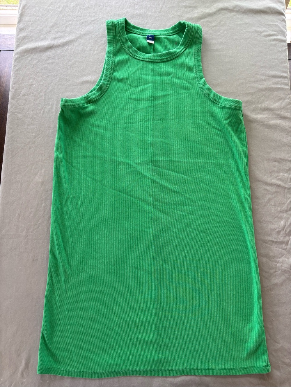Old Navy Green Ribbed Crewneck Tank